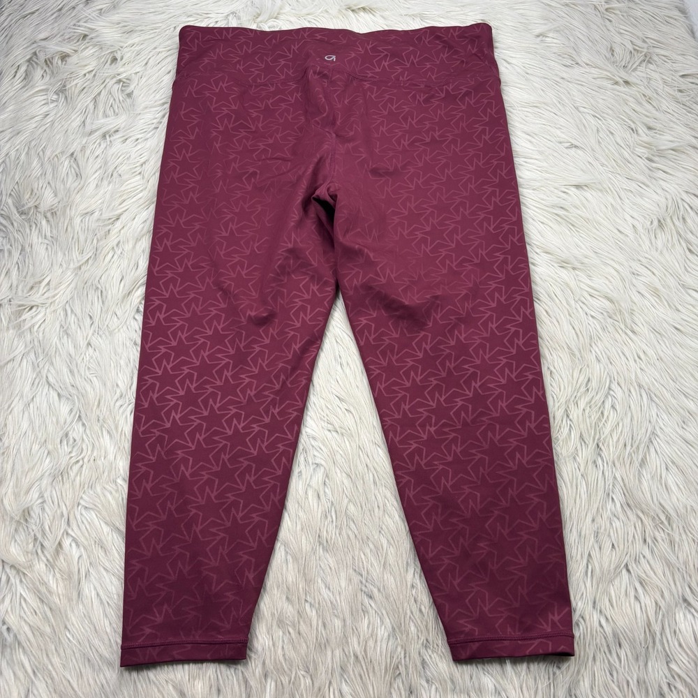Gap Fit Women's XL Burgundy Red Star Print Eclipse Cropped Leggings - Picture 5 of 6